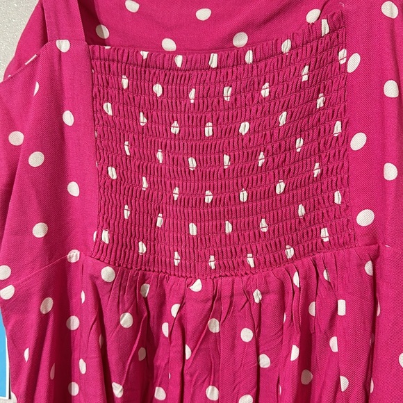 NWT Draper James RSVP pink white polka dots tie strap midi dress. Size small - Picture 3 of 6